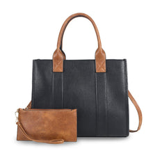 Load image into Gallery viewer, Purse Black Soft Grain Satchel Bag for Women