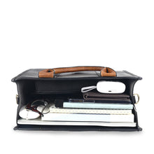 Load image into Gallery viewer, Purse Black Soft Grain Satchel Bag for Women