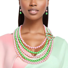Load image into Gallery viewer, Necklace Pink Green Pearl AKA Set for Women