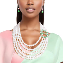 Load image into Gallery viewer, Necklace White Pearl AKA Set for Women