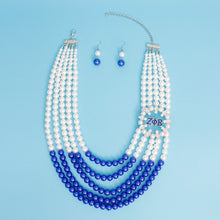 Load image into Gallery viewer, Necklace Mix Blue White Pearl ZPB Set for Women