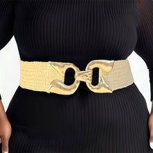 Load image into Gallery viewer, Stretch Belt Raffia Ivory Horseshoe for Women
