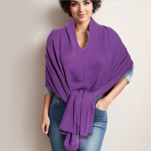Load image into Gallery viewer, Scarf Poncho Purple 4 Style Wrap for Women