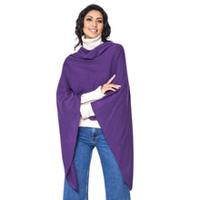 Load image into Gallery viewer, Scarf Poncho Purple 4 Style Wrap for Women