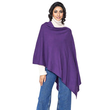 Load image into Gallery viewer, Scarf Poncho Purple 4 Style Wrap for Women