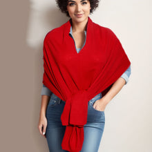 Load image into Gallery viewer, Scarf Poncho Red 4 Way Wear Wrap for Women