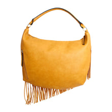 Load image into Gallery viewer, Purse Mustard Diagonal Fringe Hobo Bag for Women