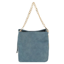 Load image into Gallery viewer, Purse Denim Blue Leather Fringe Bag for Women