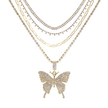 Load image into Gallery viewer, Gold 4 Pcs Butterfly Choker Set