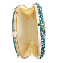 Load image into Gallery viewer, Clutch Green Crystal Hard Case Clutch for Women