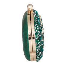 Load image into Gallery viewer, Clutch Green Crystal Hard Case Clutch for Women