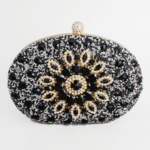 Load image into Gallery viewer, Clutch Black Crystal Hard Case Bag for Women