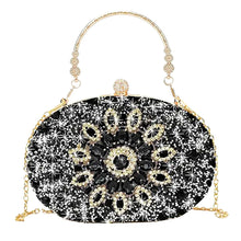 Load image into Gallery viewer, Clutch Black Crystal Hard Case Bag for Women