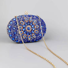 Load image into Gallery viewer, Clutch Blue Crystal Hard Case Bag for Women