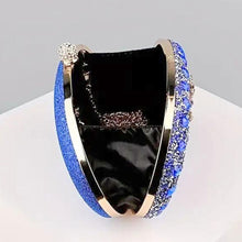 Load image into Gallery viewer, Clutch Blue Crystal Hard Case Bag for Women