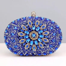 Load image into Gallery viewer, Clutch Blue Crystal Hard Case Bag for Women