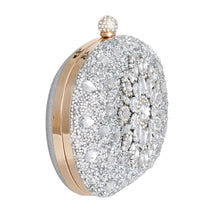 Load image into Gallery viewer, Clutch Silver Crystal Hard Case Bag for Women