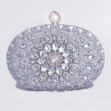 Load image into Gallery viewer, Clutch Silver Crystal Pearl Hard Case for Women