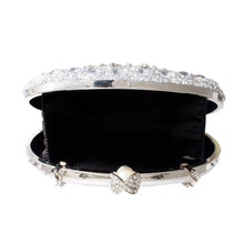 Load image into Gallery viewer, Clutch Silver Crystal Pearl Hard Case for Women