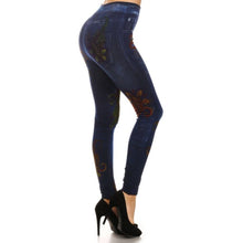 Load image into Gallery viewer, Women's Floral Print Fleece Jeggings
