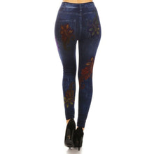 Load image into Gallery viewer, Women's Floral Print Fleece Jeggings