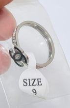 Load image into Gallery viewer, Size 9 Black &amp; Silver CC Ring
