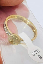 Load image into Gallery viewer, Size 9 Gold CC Ring
