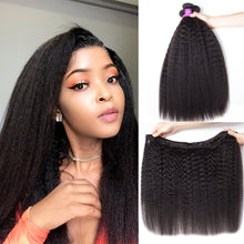 Load image into Gallery viewer, 10A Remy Brazilian Kinky Straight Hair Extensions 3 Bundles
