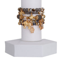 Load image into Gallery viewer, Gray Bead Elephant Bracelets
