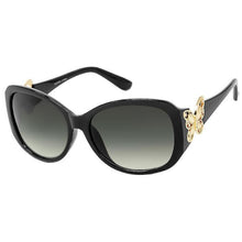 Load image into Gallery viewer, Round Black Gold Butterfly Sunglasses
