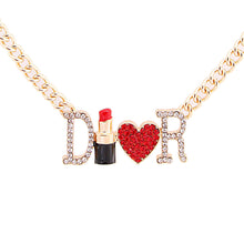 Load image into Gallery viewer, Dior Inspired Red Lipstick Necklace
