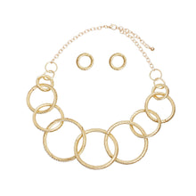 Load image into Gallery viewer, Gold Twisted Ring Necklace Set
