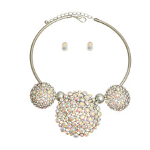 Load image into Gallery viewer, Aurora Borealis Triple Stone Dome Cluster Collar
