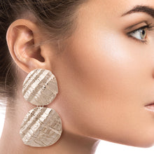 Load image into Gallery viewer, Silver Metal Double Disc Clip Ons
