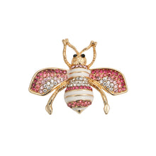 Load image into Gallery viewer, Pink Rhinestone Bee Brooch
