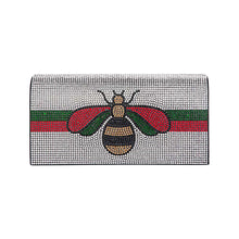 Load image into Gallery viewer, Designer Bee Rhinestone Flap Clutch
