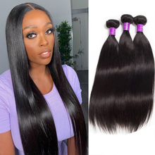Load image into Gallery viewer, Brazilian Straight Hair 3 Bundles Unprocessed Brazilian Virgin Hair Straight Human Hair Weave
