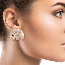 Load image into Gallery viewer, Gold Rhinestone Elephant Studs
