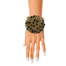 Load image into Gallery viewer, Black Rhinestone Dome Cluster Cuff
