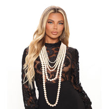 Load image into Gallery viewer, Long 5 Strand Layered Pearl Necklace
