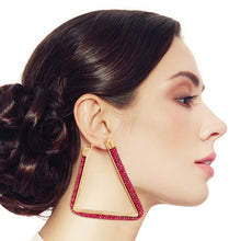 Load image into Gallery viewer, Triangle Tube Fuchsia Hoops
