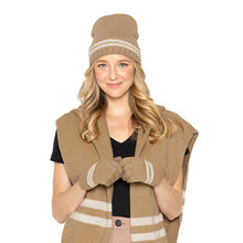 Load image into Gallery viewer, Camel Stripe Knit Touch Gloves
