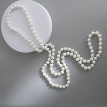 Load image into Gallery viewer, Cream 12mm Endless Glass Pearl Necklace
