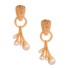 Load image into Gallery viewer, Gold Pearl Heavy Drop Earrings
