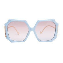 Load image into Gallery viewer, Blue Retro Square Butterfly Sunglasses
