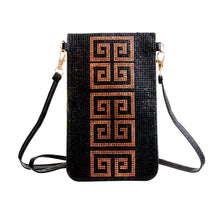 Load image into Gallery viewer, Black and Gold Designer Phone Crossbody
