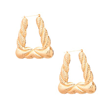 Load image into Gallery viewer, Gold Trapezoid Hoop Earrings
