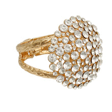 Load image into Gallery viewer, Gold Rhinestone Dome Cluster Cuff

