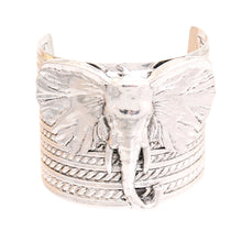 Load image into Gallery viewer, Burnished Silver Rope Elephant Cuff
