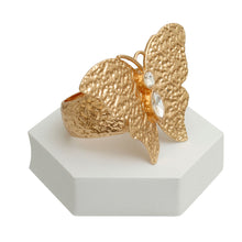 Load image into Gallery viewer, Gold Hammered Butterfly Cuff

